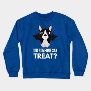 Boston Terrier Halloween Trick or Treat Crewneck Sweatshirt